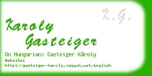 karoly gasteiger business card
